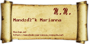 Mandzák Marianna névjegykártya