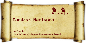 Mandzák Marianna névjegykártya